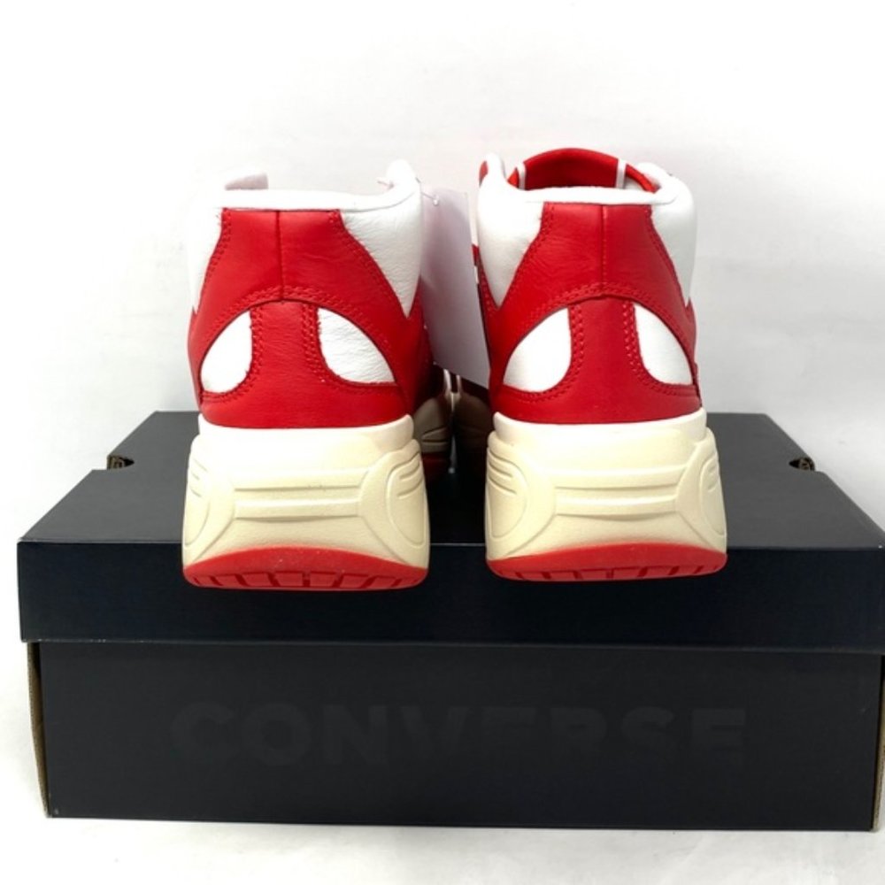 Converse Weapon CX Varsity Leather Shoes Women's Red White Mid Sneakers 172355C - Picture 8 of 11